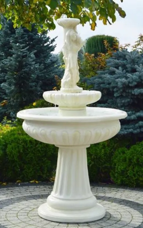 Casa Padrino fontaine Art Nouveau dame blanc Ø 94 x H. 164 cm - Magnifique Fontaine de Jardin - Fontaine de Décoration de Jardin - Accessoires de Décoration de Jardin Baroque & Art Nouveau Billig