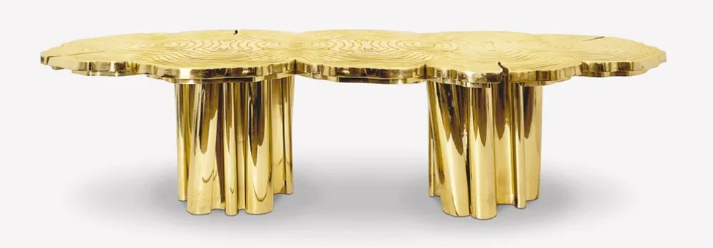 Preiswert Casa Padrino table de salle à manger de luxe or 230 x 133 x H. 76 cm - Table de cuisine moderne en métal massif - Mobilier de salle à manger de luxe - Qualité de Luxe