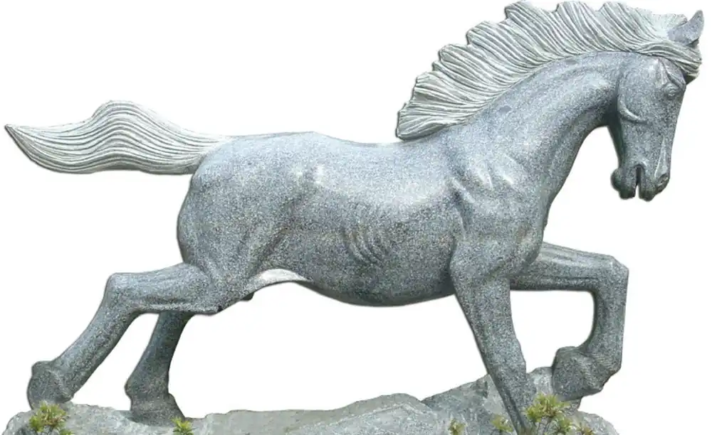 Casa Padrino sculpture décorative de luxe en pierre cheval gris 95 cm - Figurine en pierre moderne - Figurine décorative - Figurine animalière - Accessoires de décoration - Collection de Luxe Must-Have