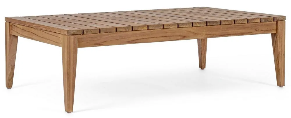Casa Padrino table de jardin de luxe en teck marron 120 x 70 x H. 35 cm - Table de jardin et terrasse en bois massif résistant aux intempéries - Mobilier de jardin et terrasse moderne en teck Neue Kollektion