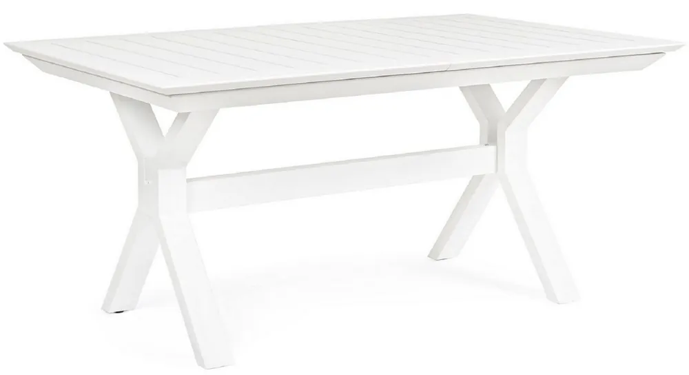 Top-Preis Casa Padrino table de jardin de luxe blanc 180-240 x 100 x H. 76 cm - Table à manger extensible en aluminium thermolaqué - Table de jardin et terrasse - Mobilier de jardin et terrasse de luxe