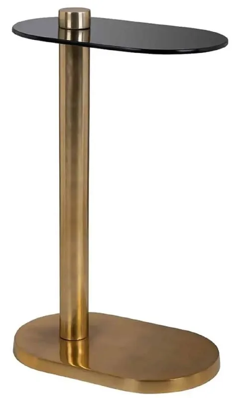 Casa Padrino table d'appoint de luxe or / noir 38 x 23 x H. 61 cm - Table moderne en acier inoxydable avec plateau en verre - Mobilier de salon de luxe Begrenztes Angebot