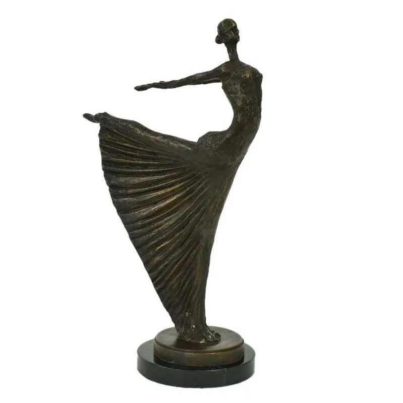 Bestseller Casa Padrino sculpture en bronze de luxe Art Nouveau danseuse bronze sur socle en marbre H 53,5 cm - figure en bronze - figure décorative - accessoires de décoration