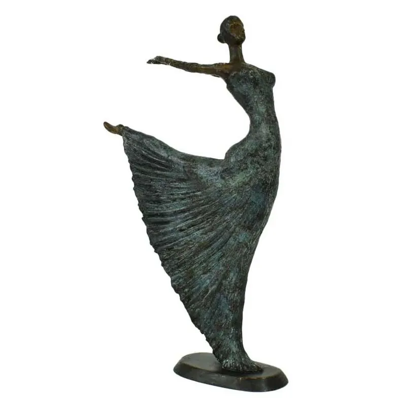 Neue Kollektion Casa Padrino sculpture en bronze de luxe Art Nouveau danseuse bronze vert antique sur socle en marbre H 63 cm - figure en bronze - figure décorative - accessoires de décoration