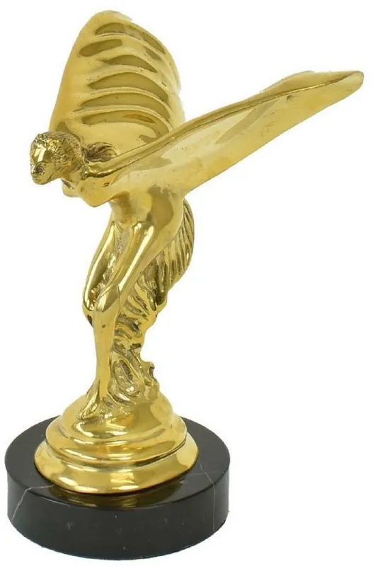 Casa Padrino sculpture en bronze de luxe spirit of ecstasy dame aux ailes or / noir 15 x 15 x H. 21 cm - Noble figure en bronze avec socle en marbre - Accessoires de décoration de luxe Begrenztes Angebot