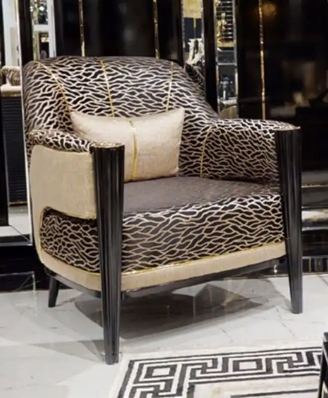 Casa Padrino fauteuil de luxe or / noir - Fauteuil de salon et d'hôtel noble - Mobilier de salon et d'hôtel - Qualité de Luxe Saisonangebot