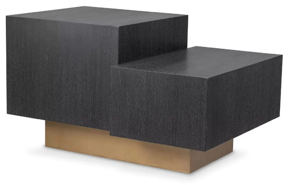 Casa Padrino table d'appoint de luxe noir gris / laiton 70,5 x 50 x H. 40,5 cm - Table de salon moderne - Meuble design de luxe Saisonangebot