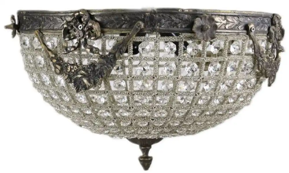 Beliebt Casa Padrino lampe couverture baroque en cristal oxydé Ø 40 cm - Lampe couverture rond de style baroque - Luminaires Baroques - Noble et Magnifique