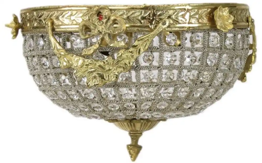 Casa Padrino lampe couverture baroque en cristal or Ø 30 cm - Lampe couverture rond de style baroque - Luminaires Baroques - Noble et Magnifique Preiswert