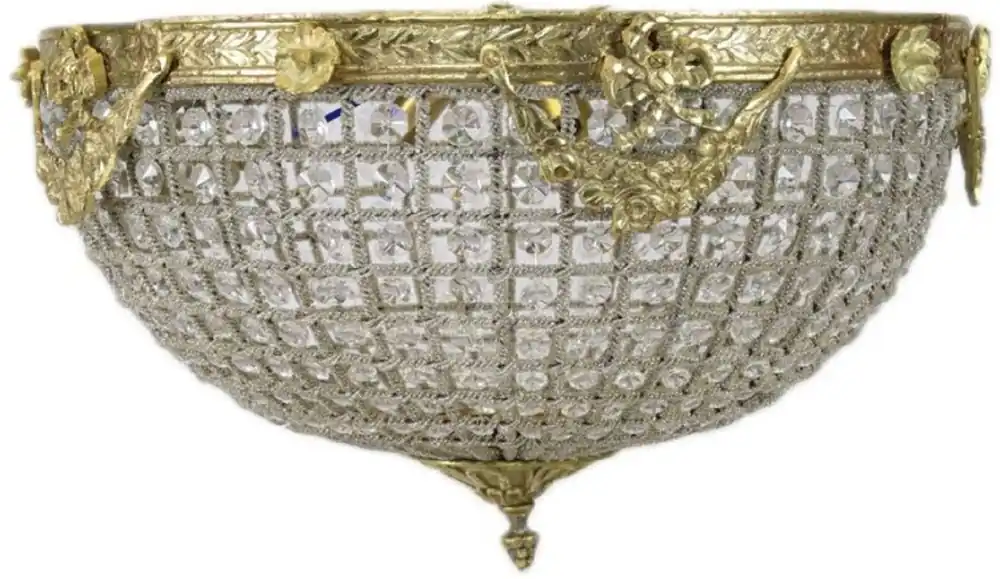 Echt Casa Padrino lampe couverture baroque en cristal or Ø 50 cm - Lampe couverture rond de style baroque - Luminaires Baroques - Noble et Magnifique