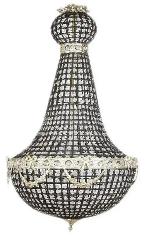 Online Kaufen Casa Padrino lustre baroque de luxe en cristal noir / argent Ø 55 x H. 110 cm - Magnifique lustre de style baroque - Luminaires baroques en cristal - Noble & Magnifique