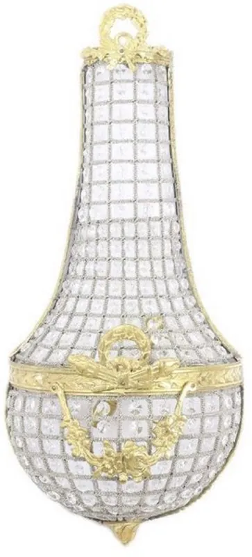 Direkt Vom Hersteller Casa Padrino applique murale cristal baroque or 30 x H. 70 cm - Applique murale élégante de style baroque - Luminaires Baroques - Noble & Magnifique