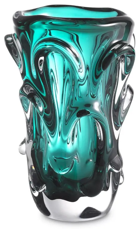 Billig Casa Padrino vase en verre de luxe turquoise Ø 20 x H. 31 cm - Vase fleuri décoratif moderne - Objets Déco - Collection de Luxe