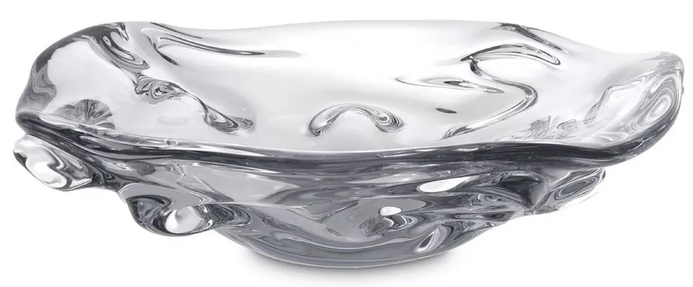 Casa Padrino bol en verre de luxe clair Ø 34 x H. 8 cm - Coupe à fruits décorative en verre soufflé bouche - Accessoires de décoration en verre - Collection de Luxe Meistverkauft