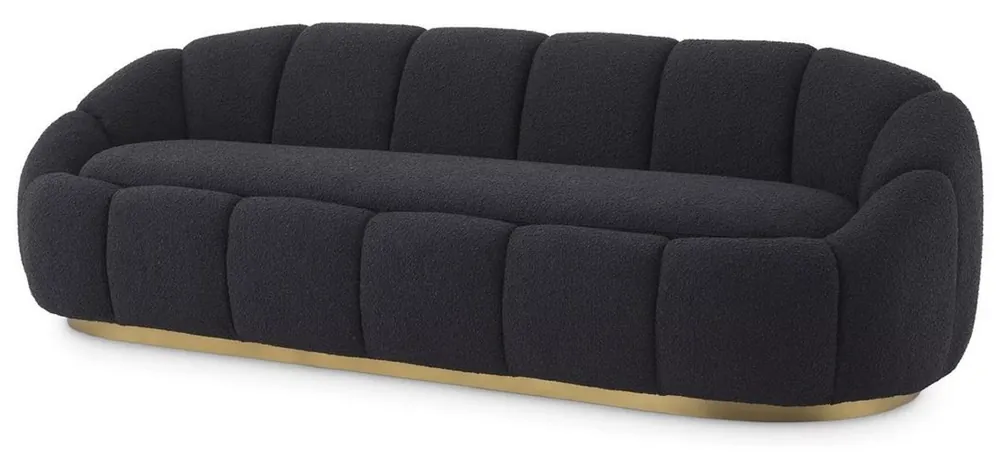 Casa Padrino canapé de luxe noir / laiton 230 x 80 x H. 71 cm - Canapé de Salon & Hôtel - Mobilier de Salon & Hôtel - Qualité de Luxe Beliebt