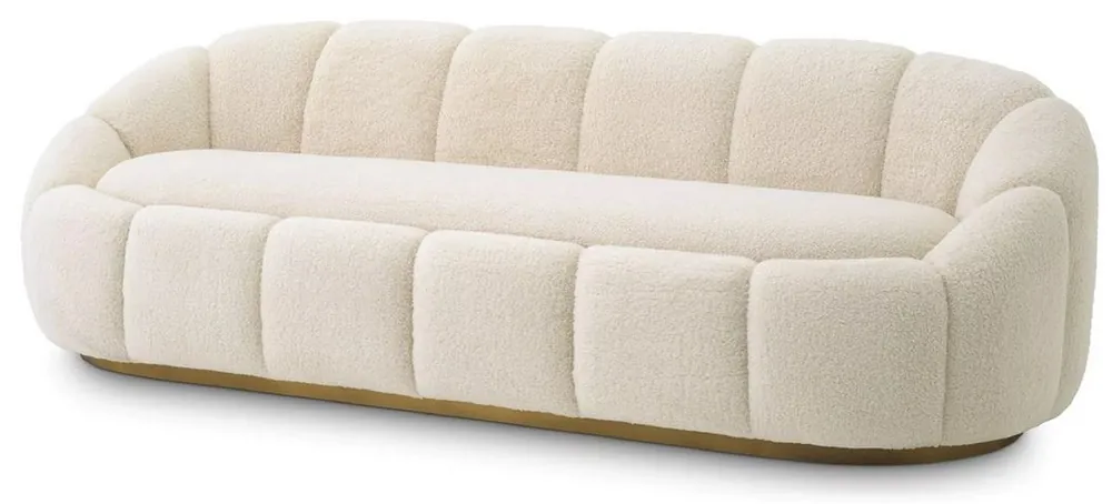 Casa Padrino canapé de luxe crème / laiton 230 x 80 x H. 71 cm - Canapé de Salon & Hôtel - Mobilier de Salon & Hôtel - Qualité de Luxe Abverkauf