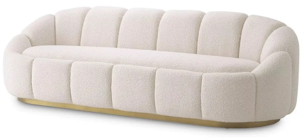 Neue Ware Casa Padrino canapé de luxe crème / laiton 230 x 80 x H. 71 cm - Canapé de Salon & Hôtel - Mobilier de Salon & Hôtel - Collection de Luxe