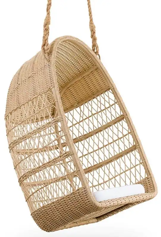 Schnäppchen Casa Padrino fauteuil suspendu d'extérieur de luxe naturel / blanc 66 x 63 x H.113 cm - Fauteuil suspendu de jardin et terrasse résistant aux intempéries - Meubles de Jardin et patio