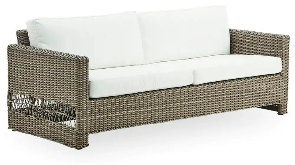 Casa Padrino canapé de jardin de luxe avec coussins gris antique / blanc 200 x 86 x H. 71 cm - Canapé de jardin et terrasse résistant aux intempéries - Meubles de Jardin et Terrasse Online Kaufen