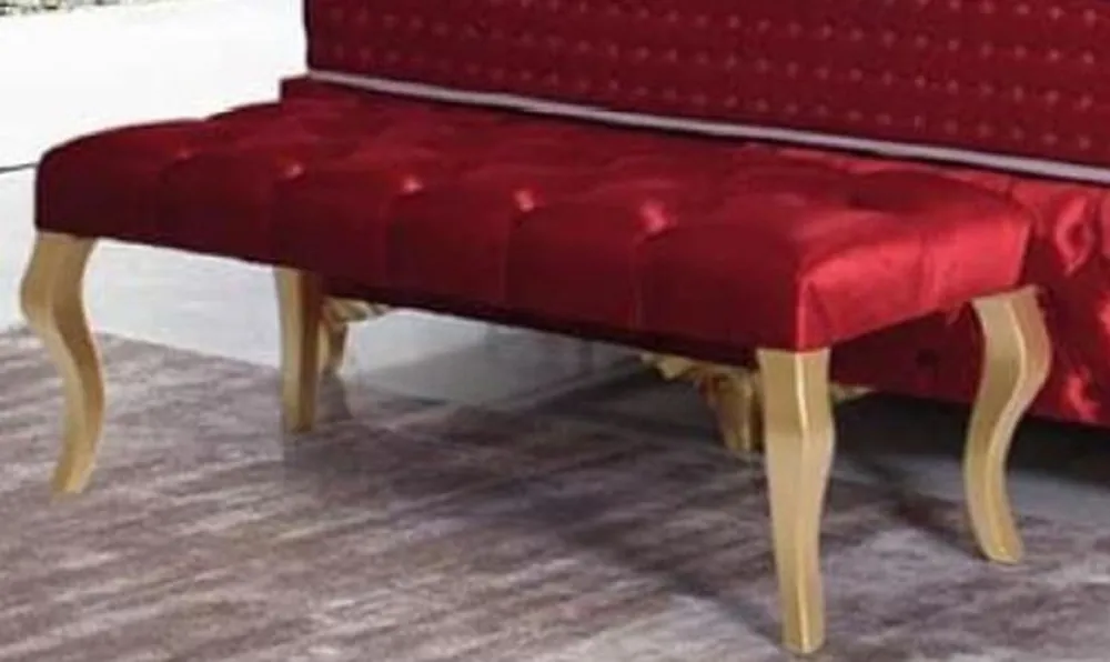 Günstig Casa Padrino banc baroque rouge / or - Banc en bois massif capitonné de velours fin - Meuble baroque fait main - Noble & Magnifique