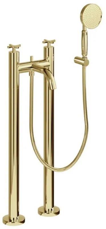 Abverkauf Casa Padrino robinet de baignoire de luxe or - Robinet de baignoire autoportant en laiton avec douchette - Accessoires de salle de bain de luxe