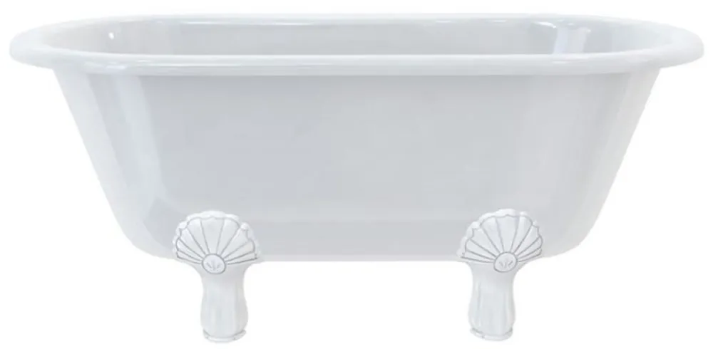 Casa Padrino baignoire Art Nouveau de luxe blanc / blanc 150 x 75 x H. 63,5 cm - Baignoire îlot rétro en acrylique - Mobilier de salle de bain rétro Direkt Vom Hersteller
