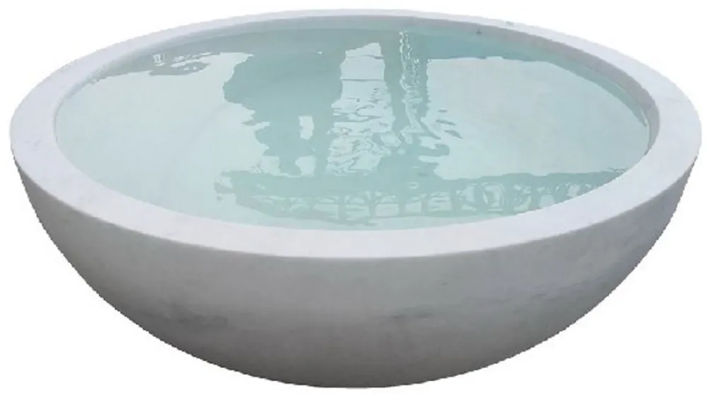 Top-Angebot Casa Padrino Baignoire de Luxe Blanc Ø 150 x H. 60 cm - Baignoire Autoportante Ronde en Marbre - Accessoires de Salle de Bain de Luxe en Marbre