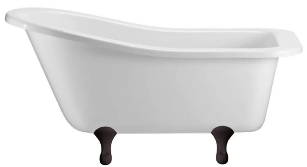 Casa Padrino baignoire Art Nouveau de luxe blanc / noir 150 x 75 x H. 78 cm - Baignoire îlot rétro en acrylique - Mobilier de salle de bain rétro Preisreduziert