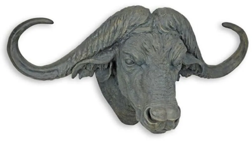 Casa Padrino sculpture de décoration murale tête de buffle gris 101 x H. 52 cm - Figurine Déco - Figurine Animalière - Déco Salon Preisknaller