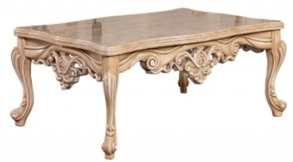 Bestpreis Casa Padrino table basse baroque de luxe naturel - Magnifique table de salon en bois massif de style baroque - Meuble de salon baroque - Noble & Magnifique