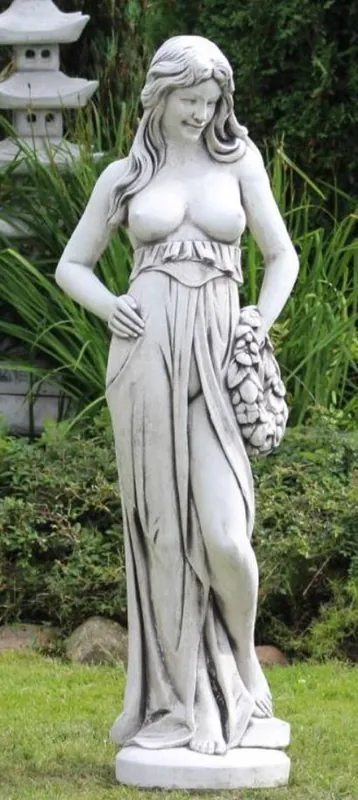 Casa Padrino Sculpture de Décoration de Jardin Art Nouveau Femme Gris H. 150 cm - Figure de Jardin Elégante - Accessoires de Décoration de Jardin Baroque & Art Nouveau Preis Gesenkt