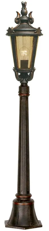 Casa Padrino lanterne de jardin baroque noir antique / bronze / ambre Ø 22,5 x H. 117 cm - Lampadaire d'extérieur élégant - Éclairage extérieur nostalgique Kracherpreis