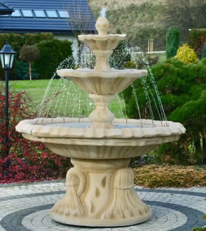 Neue Ware Casa Padrino fontaine Art Nouveau sable Ø 155 x H. 180 cm - Magnifique Fontaine de Jardin - Fontaine de Décoration de Jardin - Accessoires de Décoration de Jardin Baroque & Art Nouveau