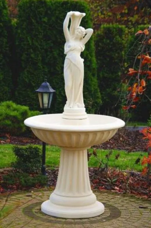 Super-Preis Casa Padrino fontaine Art Nouveau sable Ø 92 x H. 182 cm - Magnifique Fontaine de Jardin - Fontaine de Décoration de Jardin - Accessoires de Décoration de Jardin Baroque & Art Nouveau