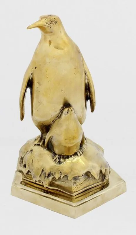 Casa Padrino sculpture décorative de luxe en bronze mère pingouin avec enfant or 22 x 15 x H. 33 cm - Figurine en bronze - Figurine décorative - Accessoires de décoration de luxe Neuheit