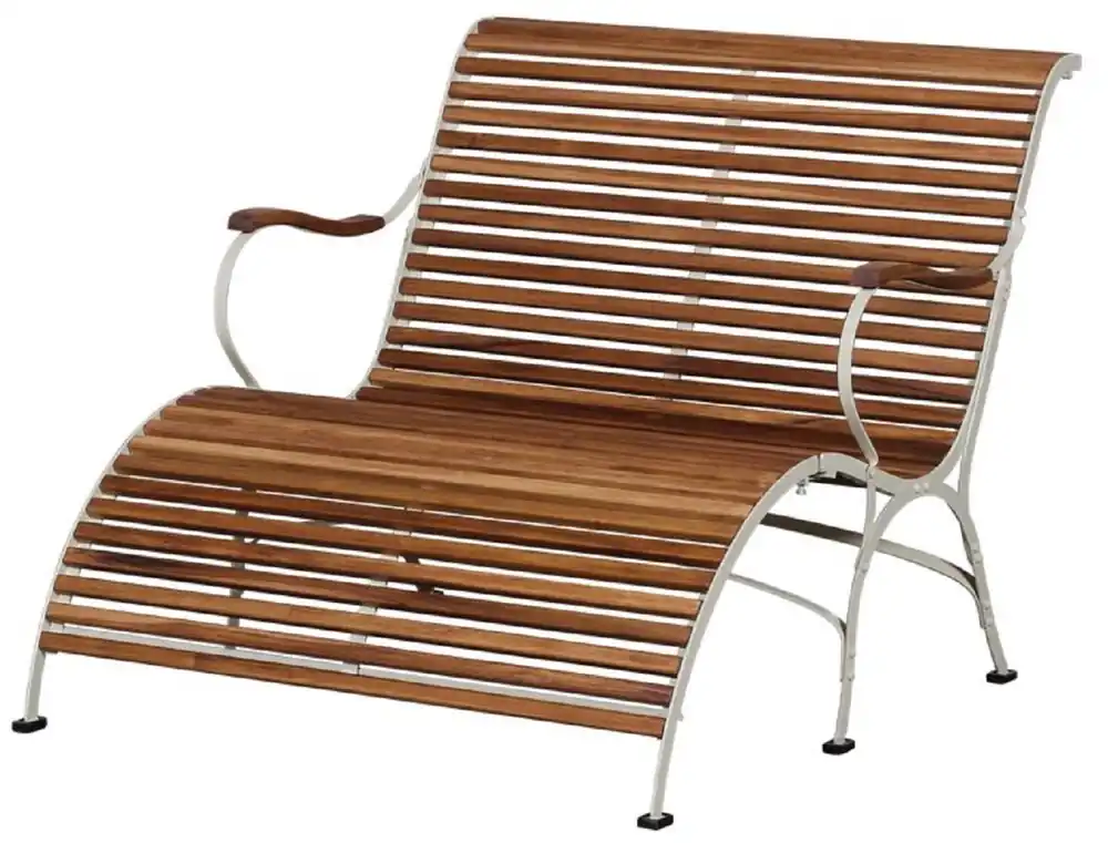 Saisonangebot Casa Padrino banc de jardin Art Nouveau de luxe marron / crème 107 x 150 x H. 91 cm - Banc de jardin & terrasse avec accoudoirs et repose-pieds - Mobilier de Jardin & Terrasse Art Nouveau