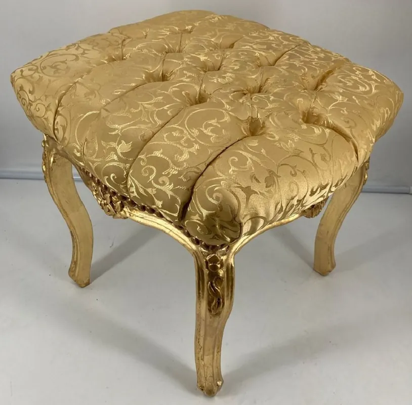 Casa Padrino tabouret baroque or motif / or - Repose pieds de style ancien fait main de style baroque - Mobilier de salon de style baroque Neu