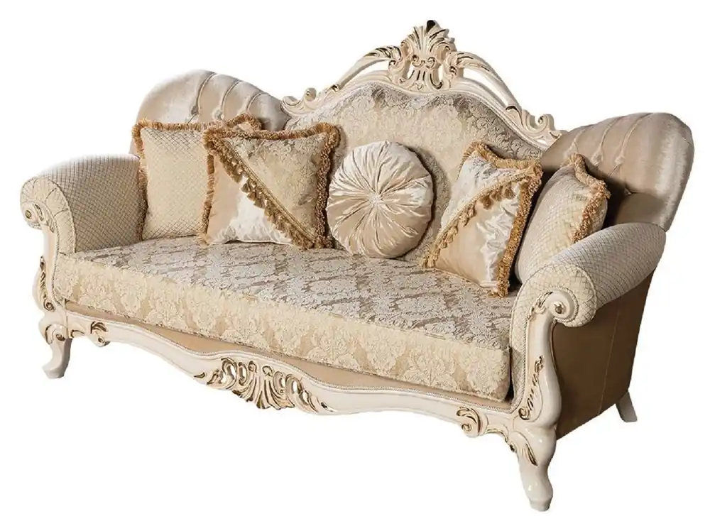 Casa Padrino canapé baroque de luxe or / crème / or - Magnifique canapé de salon avec motif - Meuble de Salon Baroque - Noble & Magnifique Sofort Bestellen
