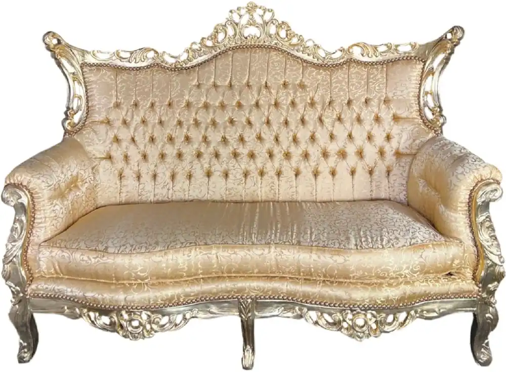 Sonderaktion Casa Padrino Canapé 2 Places Baroque Motif Or / Or - Canapé de Salon Style Ancien avec Motif - Meubles de Salon Style Ancien - Meubles de Salon Baroque