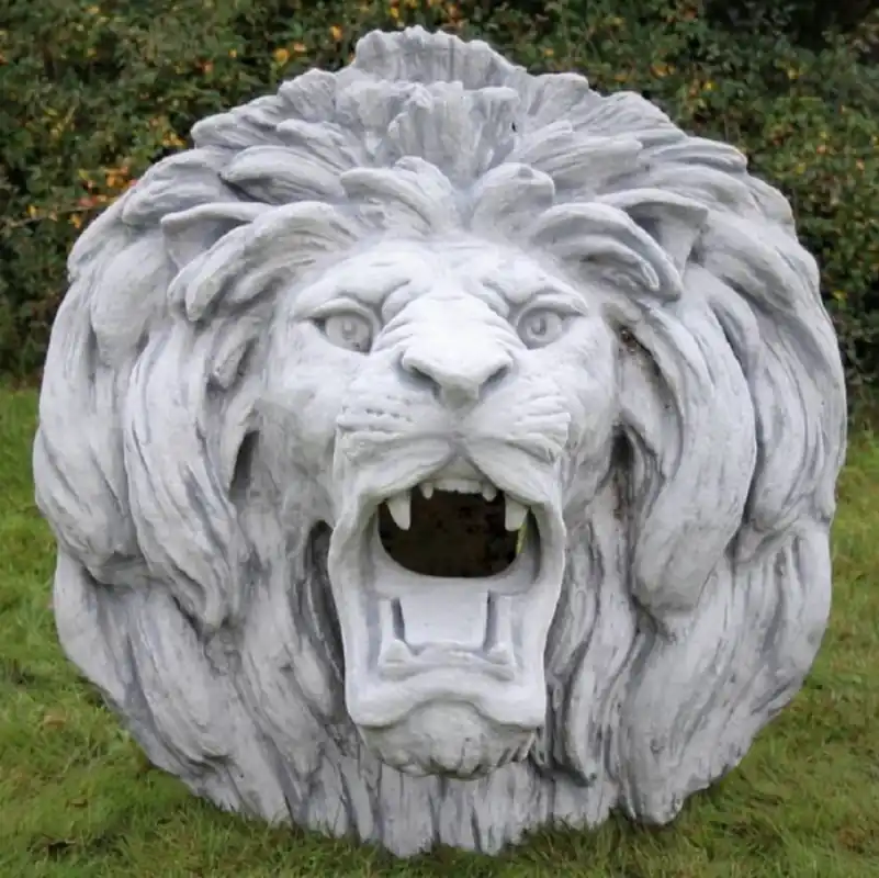 Casa Padrino gargouille murale relief baroque lion 80 x 80 x H. 80 cm - Grande tête de lion gargouille en pierre décoration murale relief - Accessoires de Jardin Baroque et Art Nouveau Preis Gesenkt