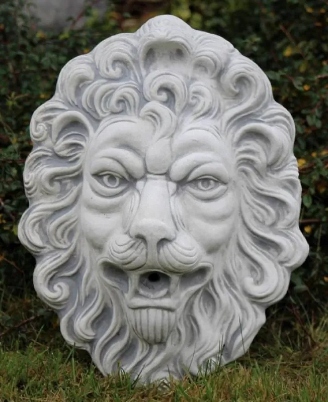 Preiswert Casa Padrino gargouille murale relief baroque lion 30 x 17 x H. 43 cm - Tête de lion gargouille en pierre décoration murale jardin relief - Accessoires de Jardin Baroque & Art Nouveau