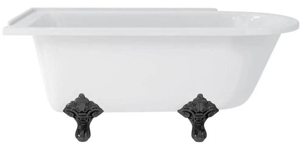 Wochenendangebot Casa Padrino baignoire Art Nouveau de luxe blanc / noir 150 x 75 x H. 65 cm - Baignoire îlot rétro en acrylique - Mobilier de salle de bain rétro nostalgique