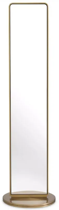 Schneller Versand Casa Padrino miroir sur pied de luxe laiton Ø 55 x H. 200 cm - Miroir sur pied double face rotatif en inox - Miroir de chambre - Mobilier de chambre - Qualité luxe