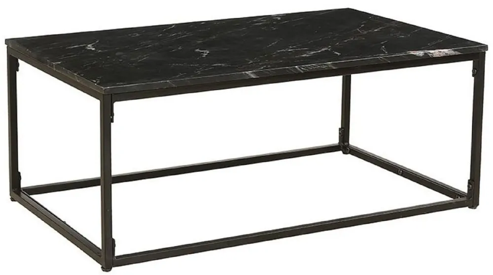 Casa Padrino table basse de luxe noir - Table de salon rectangulaire en métal avec plateau en marbre - Meubles de salon - Meubles de luxe Finale Aktion