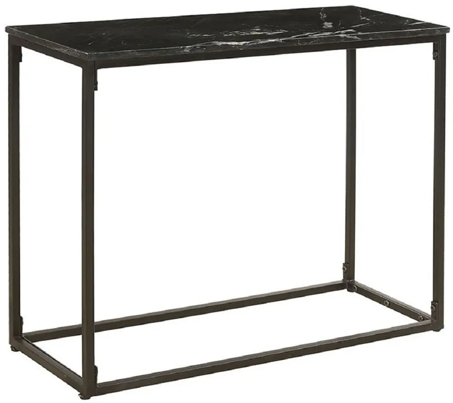 Casa Padrino console de luxe noir 100 x 35 x H. 75 cm - table console en métal avec plateau en marbre - Meuble de salon - Meubles de luxe Günstig
