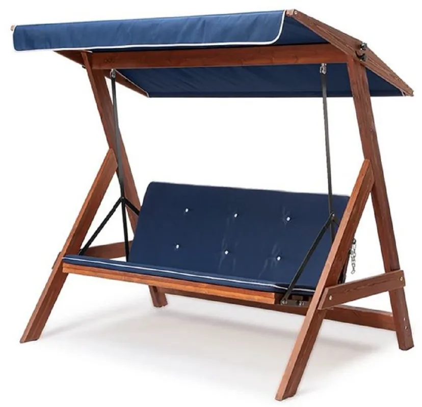 Casa Padrino balançoire Hollywood de luxe bleu / marron - Balançoire de jardin moderne résistante aux intempéries avec auvent - Meubles de Jardin - Meubles de Patio - Meubles de Luxe Angebot