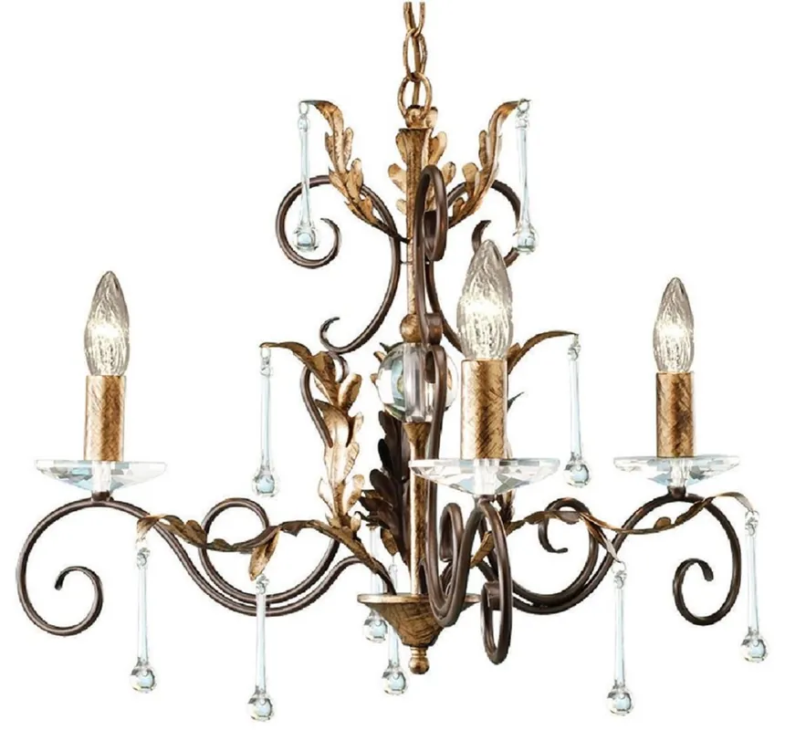 Must-Have Casa Padrino lustre baroque bronze / or Ø 65 x H. 61 cm - Magnifique lustre de style baroque - Lustres de salon & hôtel - Mobilier baroque - Ameublement baroque - luminaires baroques