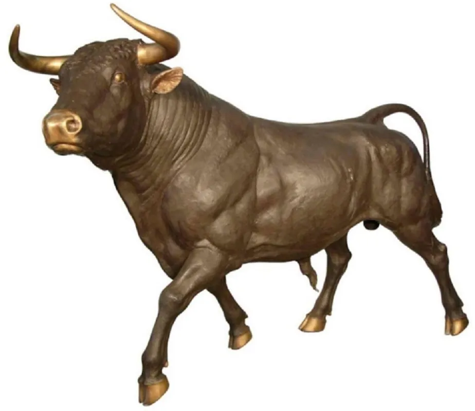 Zertifiziert Casa Padrino sculpture décorative en bronze de luxe taureau 295 x 86 x H. 160 cm - Immense sculpture en bronze - Figure animalière grandeur nature - Figure de taureau XXL - Sculpture de jardin XXL