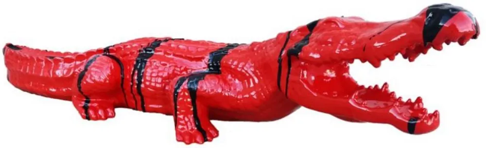 Meistverkauft Casa Padrino sculpture décorative de luxe crocodile rouge / noir 108 cm - Sculpture de jardin résistante aux intempéries - Sculpture décorative XXL - Figurine décorative XXL - Figurine animalière