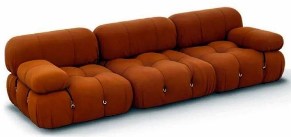 Casa Padrino canapé 3 places de luxe en velours orange 270 x 90 x H. 68 - Canapé de salon fait main avec tissu en velours fin - Mobilier de salon faits main - Meuble de luxe - Ameublement de luxe Sonderangebot